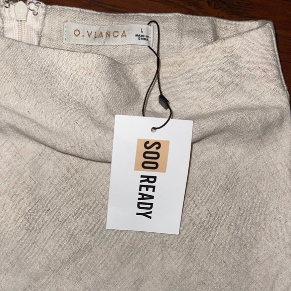 Split up mini Linen Skirt - Picture 4 of 4